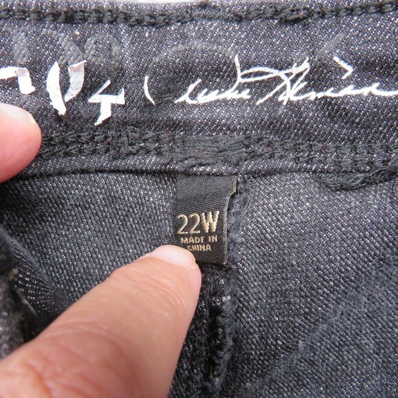 Diane Gilman DG2 Jeans Womens Size 22W Black Glitter Denim Straight Leg - Picture 6 of 13